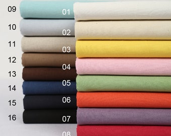 New style Pure color Linen Cotton Fabric,  thick manual clothes/ curtain fabric ,Beige Yellow  Black Pink Blue Red Green Linen - 1/2 yard