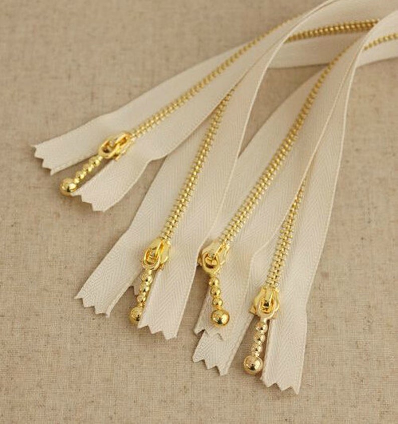 Smooth Zipper Drops Head White Zippers Bag Zippers Metal Etsy