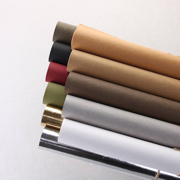 Imported From Germany Kraft Paper Fabric, Washable Paper Fabric,Shopping bag fabric, DIY for bag/ leather standard/ label-10 colors-1/2 yard