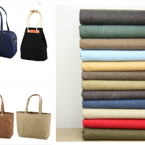 Vintage Solid Washed Thick Cotton Canvas Fabric Bag /purse Etsy