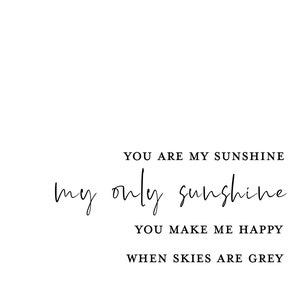 Set of 2 You Are My Sunshine Lyrics Digital File | Etsy