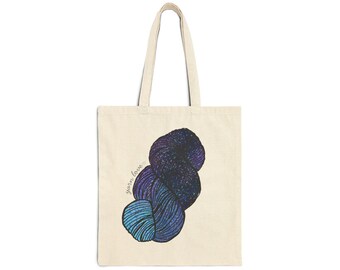Bolso de mano de lona de algodón YARN LOVE - Diseño artesanal