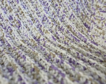 Chunky Stitch Blanket | Cozy Chenille Baby Blanket | New Baby Gift | New Mom Gift | Baby Girl Blanket | Handmade | Little Lilac Dove