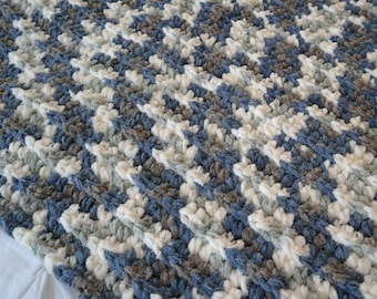 Chunky Stitch Blanket | Cozy Chenille Blanket | Countryside | Custom Size | Baby | Lap | Throw | XL Throw | Handmade | Bernat Blanket Yarn