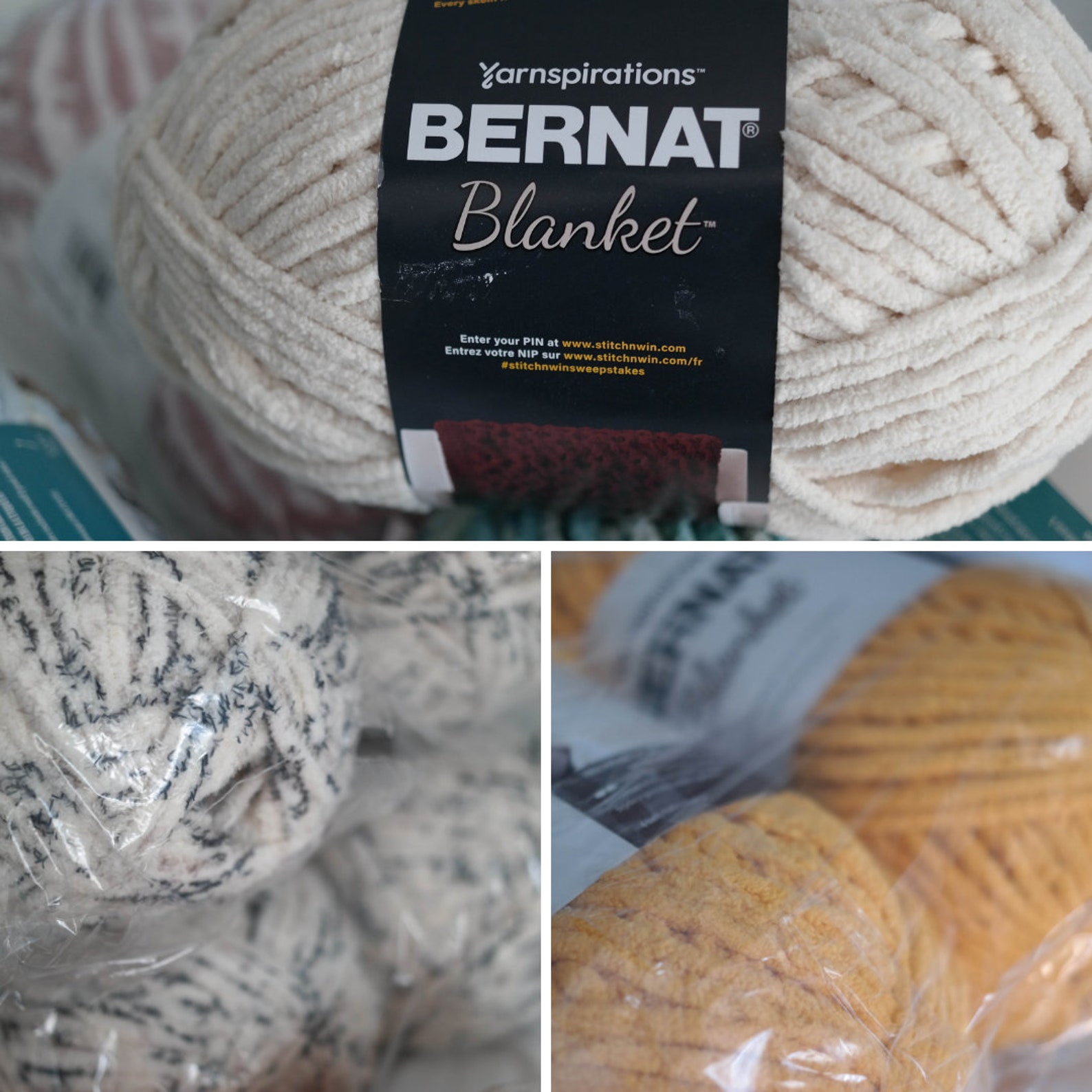 Bernat Blanket Yarn Raspberry Kisses Ivory Tweed Olive Etsy