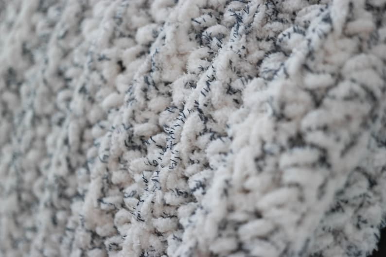 Ivory Tweed Throw Blanket handmade with Bernat Blanket Yarn Etsy