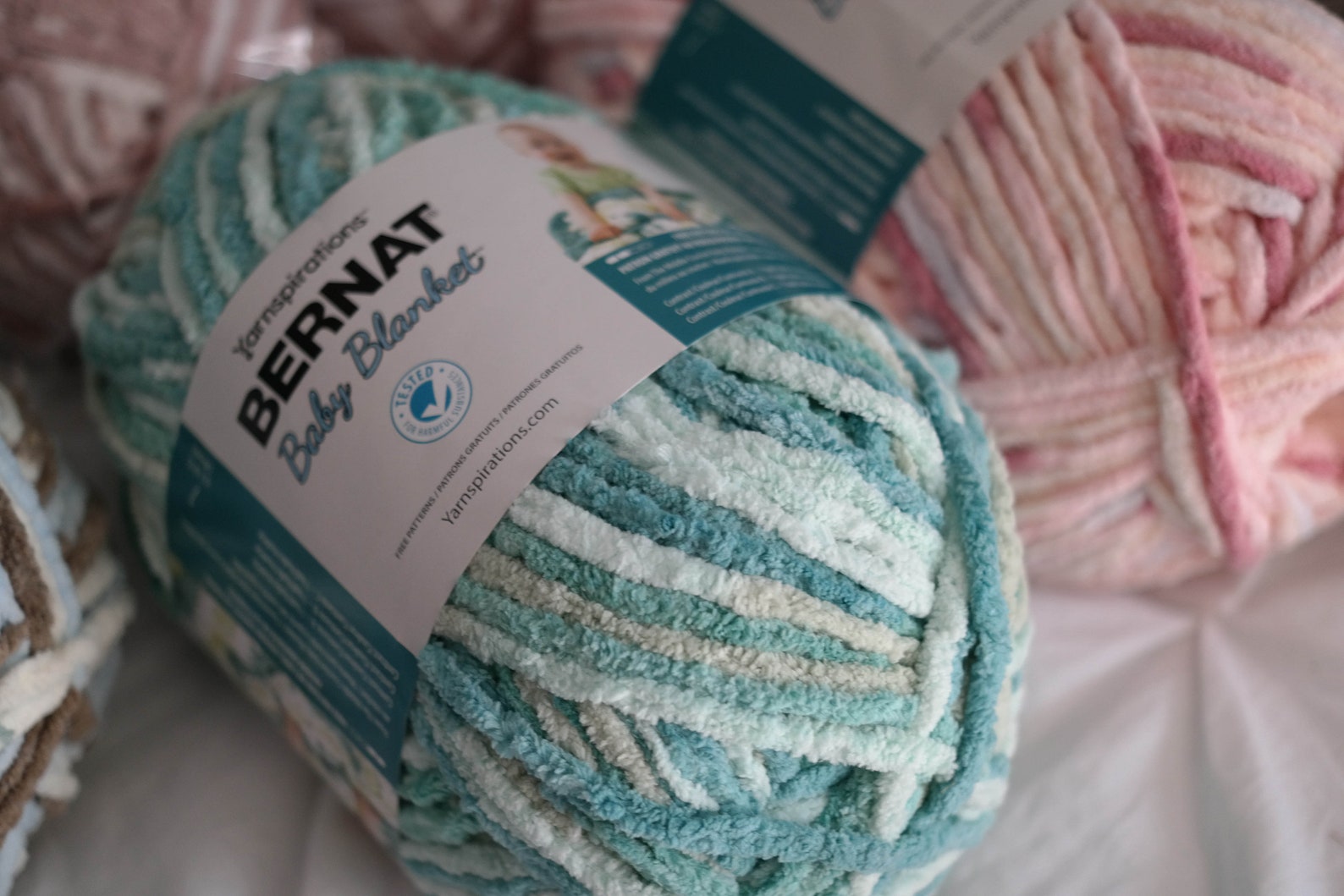 Bernat Blanket Yarn Raspberry Kisses Ivory Tweed Olive Etsy