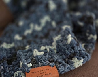 Memorial Blanket, In Memory of Blanket - Custom Chunky Crochet Chenille Blanket: Baby, Toddler, Throw Sizes