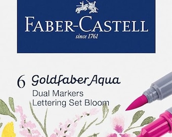 Faber-Castell Goldfaber Aqua Ensemble de lettrage à double marqueur 6 pièces