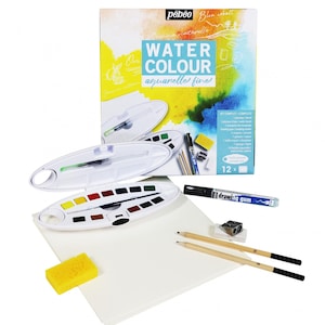 Pebeo Watercolour Paint Complete Kit 12 x Half Pans