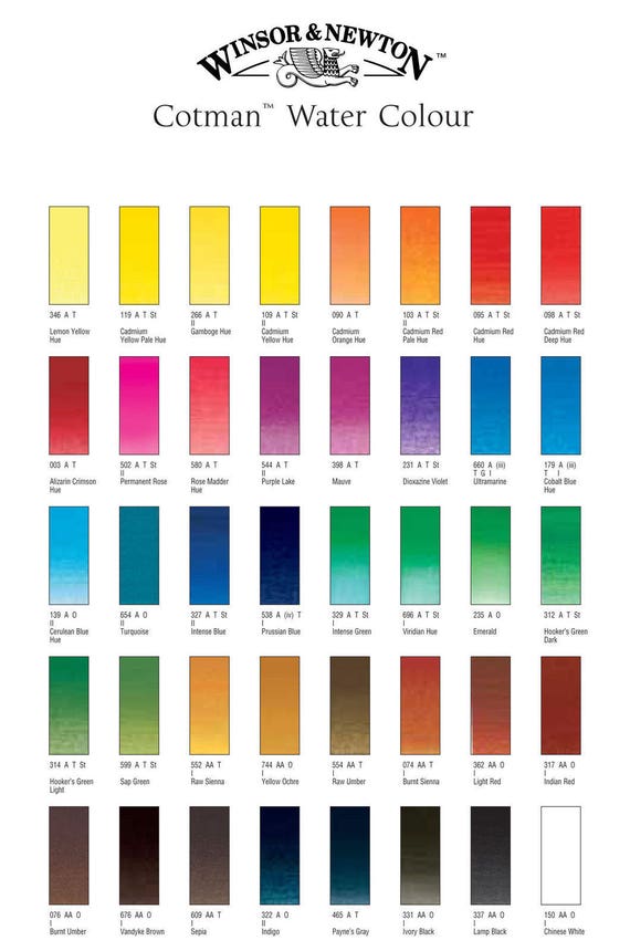 Winsor & Newton Cotman Water Colour Tube Palette Set of 10 8ml