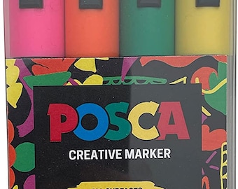Lot de 4 marqueurs peinture Uni POSCA PC-5 M