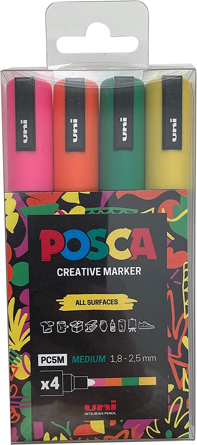 Uni POSCA PC-5M Paint Marker Colour Sets of 4 