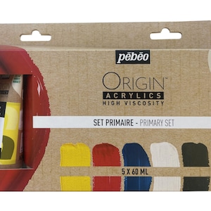 Pebeo Origin Recycled High Viscosity Acrylic Paint Set 5 x 60ml