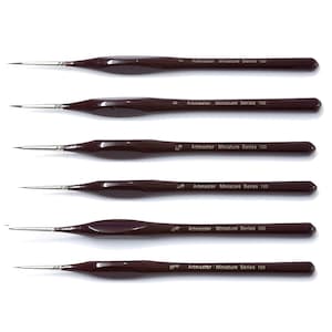 Juego de 6 pinceles Artmaster Fine Detail para pintores de miniaturas y modelos, serie 100