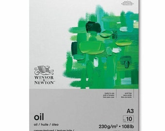 May include: A pack of Winsor & Newton oil painting paper. The paper is acid-free, canvas-textured, and comes in A3 size. The pack contains 10 sheets of 230 gsm paper.