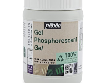 Pebeo Studio GREEN Phosphorescent Gel Acrylic Medium 225ml