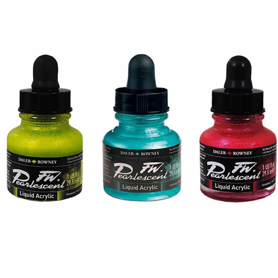 Daler Rowney FW Pearlescent Artist's Acrylic Ink 29.5ml - Etsy