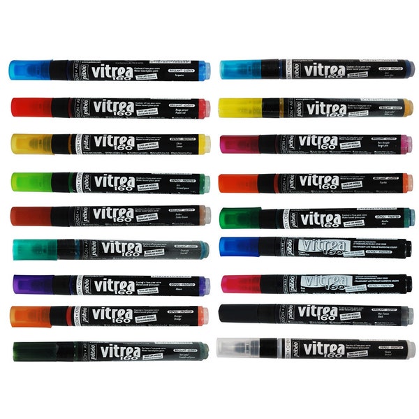 Pebeo Vitrea 160 Oven Bake Permanent Glass Paint Marker Pens in Glossy or Frosted Colours