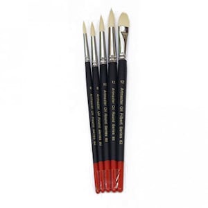 Hog Bristle Filbert Brushartists' Oil Paint Brush Set of 6 