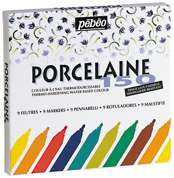 Pebeo Porcelaine 150 pennarelli permanenti per vernice ceramica, set di 9  colori -  Italia