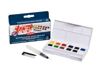 Derwent Watercolour Paint Pan Set of 12 Colours