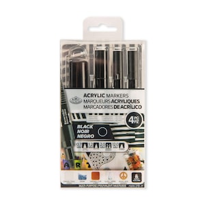 Royal & Langnickel Acrylic Markers Assorted Tip Size Sets 4pc
