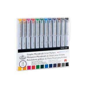 Royal & Langnickel Graphic Microbrush Artist Marker Set of 12