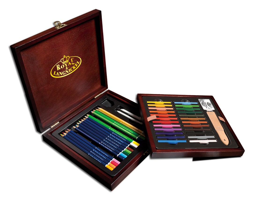 Royal & Langnickel Drawing Art Set in Wooden Box 49pc Etsy