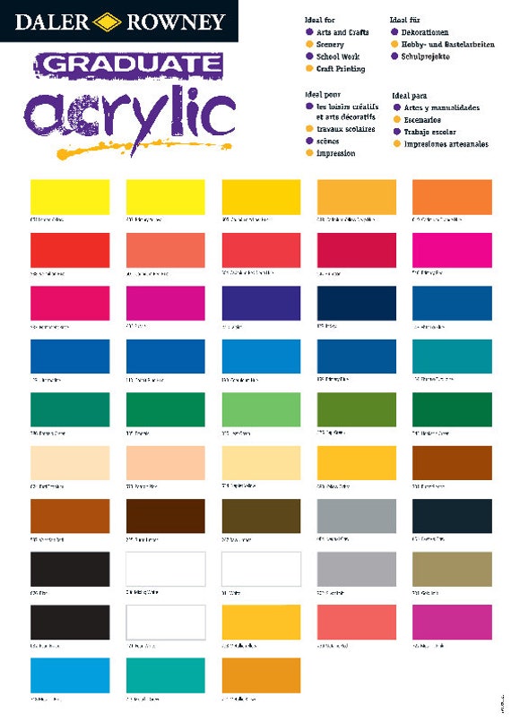 Daler Rowney Graduate Acrylic Paint 120ml Etsy