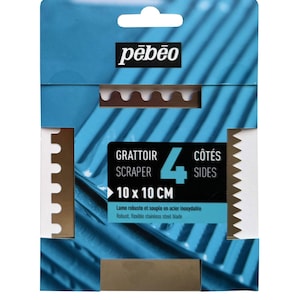 Pebeo 4 Sided Metal Scraper 10 x 10cm