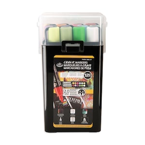 Royal & Langnickel 2mm Reversible Tip Chalk Markers Primary Set in Case, 12pc
