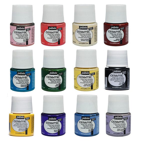 Pebeo Ceramic Bianco F – Vernice Effetto Ceramica 45 Ml Per Decorazioni E Hobby Creativi