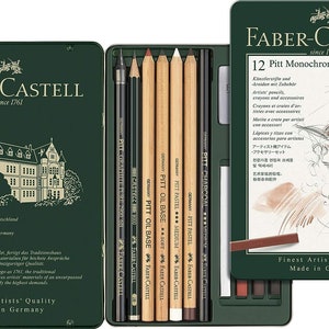Faber-Castell Pitt Monochrome Pencils Tin 12pc