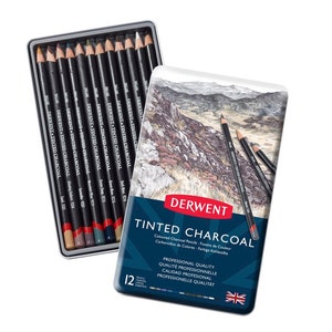Derwent Tinted Charcoal Pencils 12 Tin