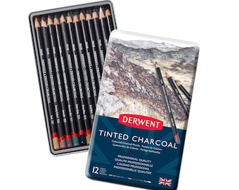Derwent Tinted Charcoal Pencils 12 Tin