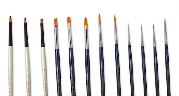 MAI USATO]Set di pennelli, 7 pennelli per modellismo per dettagli fini, pennelli da disegno per artisti per acrilico, miniature, modelli, unghie, acquerelli, piccoli dettagli, accessori per pittura