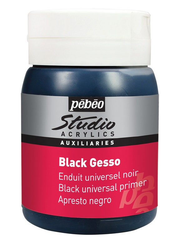 Pebeo Studio Acrylics Black or White Gesso Painting Primer 500ml