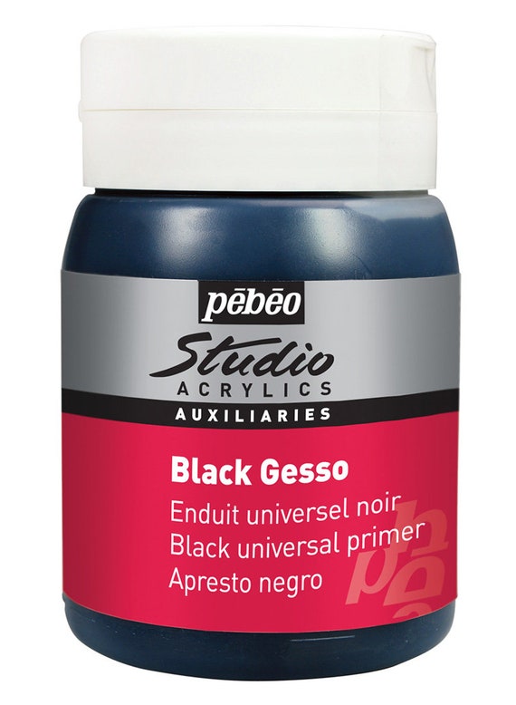 Pebeo Studio Acrylics Black or White Gesso Painting Primer 500ml 