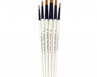 Artmaster Pearl Series 11 Watercolour Paint Brush Set of 6 Assorted Sizes