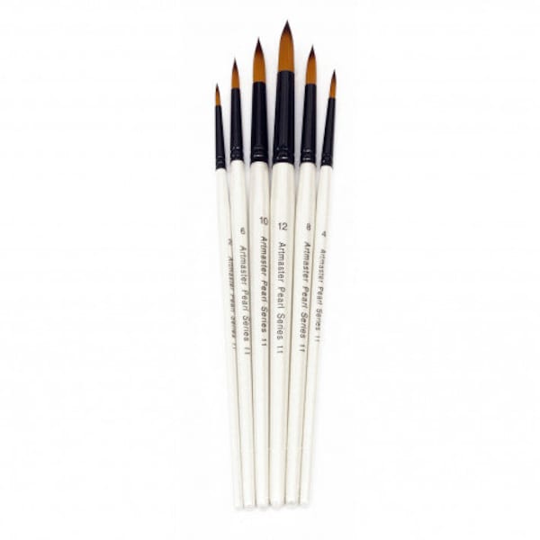 Artmaster Pearl Series 11 Ensemble de pinceau aquarelle de 6 tailles assorties