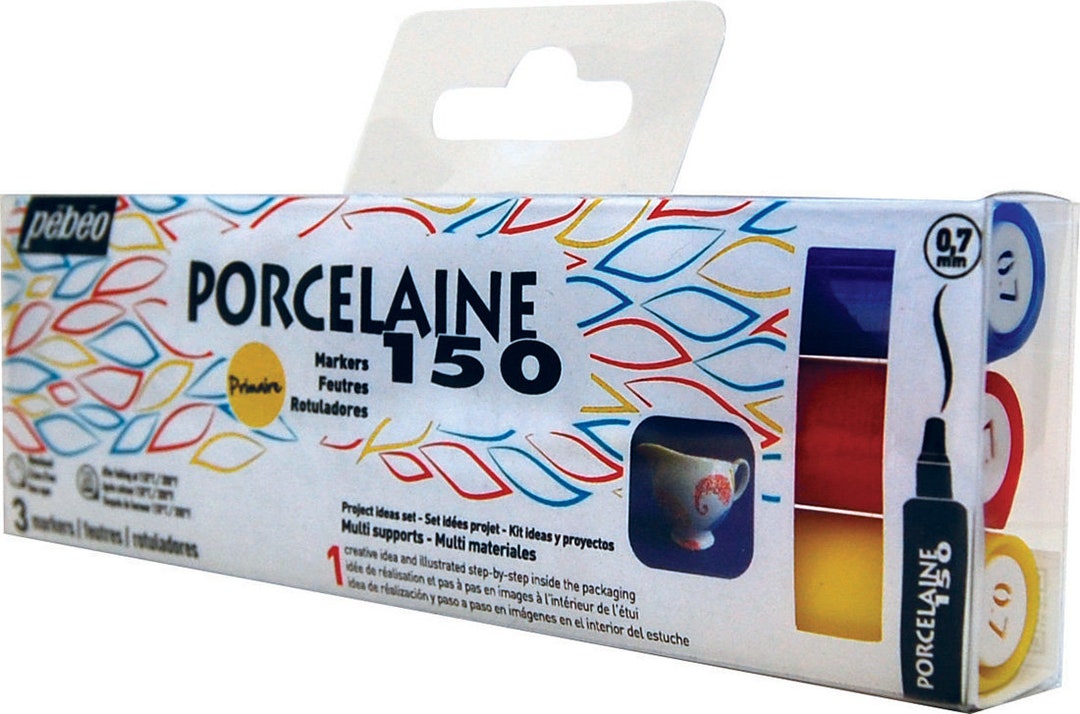 Pebeo Porcelaine 150 Porzellanstift – Lapis Blau, Feine Spitze, Brennbar Bei 150°C, Für Porzellan Und Keramik
