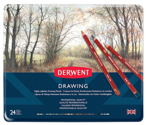 Derwent Drawing Pencils 24 Tin - Etsy