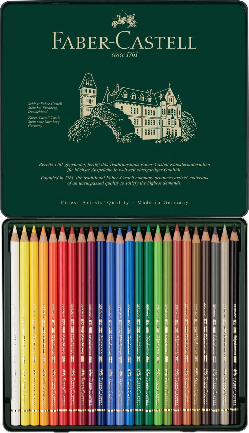 Faber Castell Polychromos Colour Pencil 24 Tin Etsy