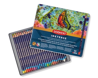 DERWENT INKTENSE 水彩色鉛筆 36本セット 36 Watercolor Pencils, Derwent Inktense Watercolor Water Soluble