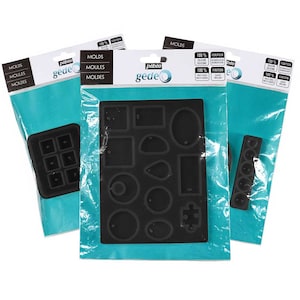Pebeo Gedeo Stampi in Silicone Flessibili a Forma Geometrica per Resina e Gesso
