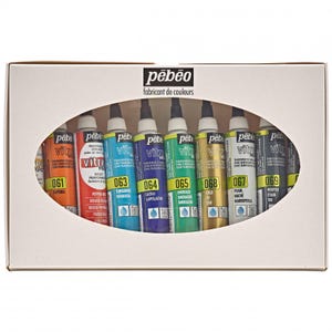 Pebeo Vitrea 160 Glass Paint Outliner Set 10 x 20ml Assorted Colours