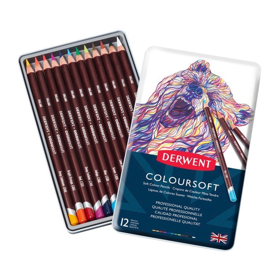 Derwent Professional Quality Coloursoft Pencils Tin Set of 12 - Etsy
