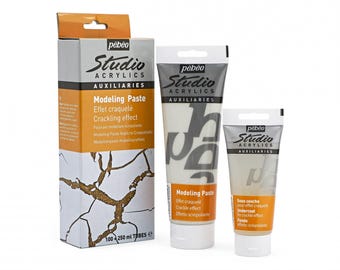 Pâte à modeler acrylique Pebeo Studio, kit de médium de peinture craquelé effet patiné