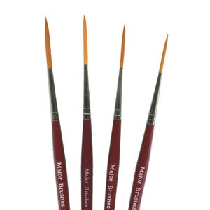 Major Brushes Rigger Paint Brush Set of 4 Sizes